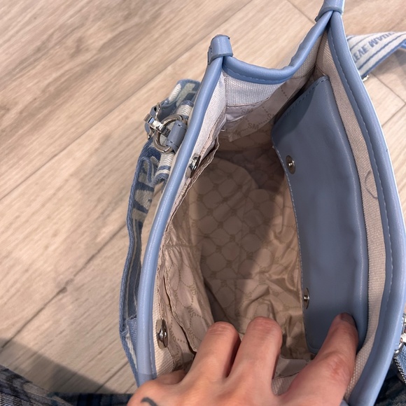 Steve Madden Blue Canvas Mini Tote Purse - Picture 11 of 15